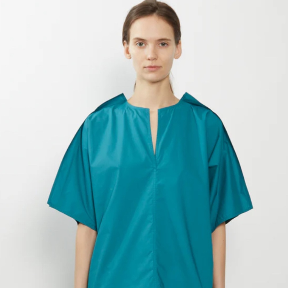 SOFIE D'HOORE Basta Cotton Poplin Slit Top Topaz Green